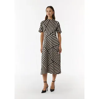comma Midikleid Kleid Gemustertes Midikleid aus Satin bunt|schwarz