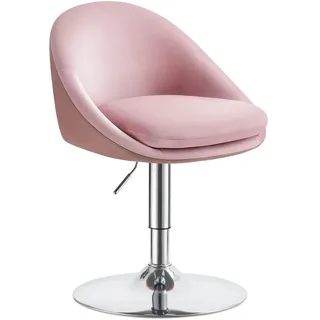 VASAGLE Bürohocker Samt Pastellrosa