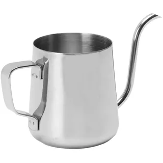 Über den Wasserkocher gießende Kaffee-Teekanne mit Schwanenhalsauslauf, kleine Kaffee-Teekanne mit langem, schmalem Ausguss, langer, schmaler Ausguss aus 304-Edelstahl mit (250 ml Silber)