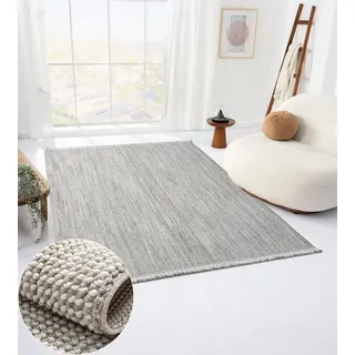 Teppich MY-RUG Divya Sisal-Optik 230x160cm, Wohnando, rechteckig, Höhe: 12 mm, Uni Farben, meliert, auch in rund erhältlich grau