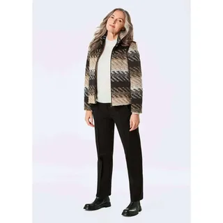 GOLDNER Gerade Herbstjacke, Blockstreifen in schwarz / gemustert | Gr.: 44