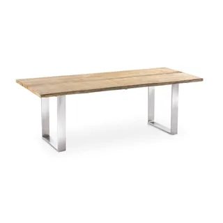Niehoff Baumtisch Solid Gartentisch 220 x 95 x 76 cm Silber/Weiß