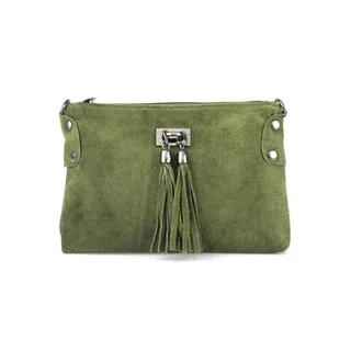 ITALYSHOP24 Clutch Leder Wildleder Grün