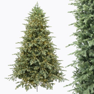 IGOOD Premium Weihnachtsbaum Künstlich 210cm mit Beleuchtung,1500 Warmweißen Lichtern, Natur Spritzguss mit 3499 Spitzen,Tannenbaum Künstlich Inkl. Christbaum Metallständer und Aufbewahrungstasche
