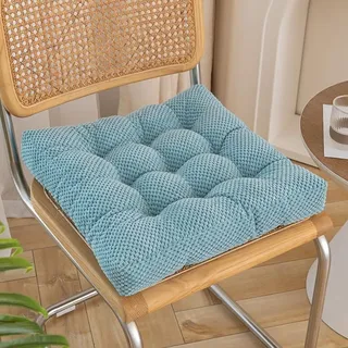 Sitzkissen Stuhl Gepolstert Bequem Cord Ergonomisch Gartenstuhl 40x40cm Blau