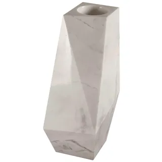 Design Marmor Vase – Kubistisch, Modern und Massiv aus weißem Naturstein,Maße H/B: 30/14cm Gewicht: ca. 10kg