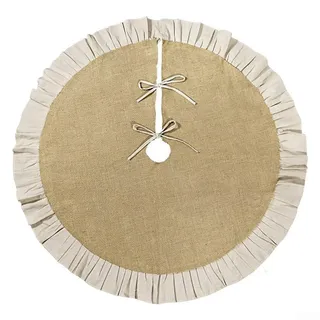 Rustikaler Weihnachtsbaumrock aus Jute, Leinenstoff, festliche Feiertagsparty-Dekoration, Basisabdeckung, Matte für Weihnachtsbaum, für verschiedene Größen für Zuhause, saisonale Dekoration (119,9 cm)