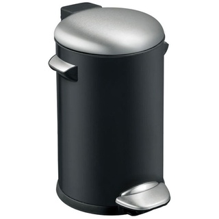 Retro Treteimer mit markanten Griffen und Kugelkappe | 20 Liter, HxØ 48,5x29,2cm | Kunststoff-Inneneimer | Schwarz