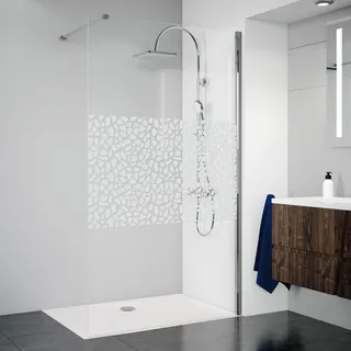 Breuer Panorama Walk-In Duschwand alleinstehend Terrazzo chrom 116 cm - Alu Chromeffekt - 3338 005 044 060