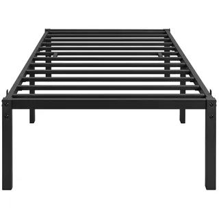 Yaheetech Bettgestell 90x200 cm Metallbettgestell Modernes Jugendbett mit Lattenrost Doppelbett Einzelbett Schwarz 41cm H