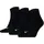 Quarter Socken 3 Paar Schwarz 35-38