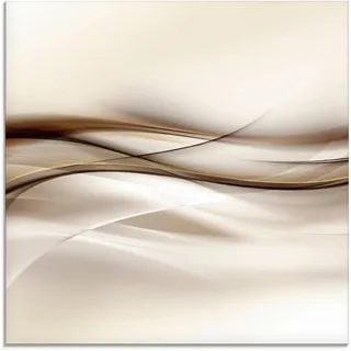 Glasbild ARTLAND "Braune abstrakte Welle" Bilder Gr. B/H: 50 cm x 50 cm, Muster, 1 St., braun Glasbilder