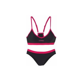 VENICE BEACH Bustier-Bikini Damen schwarz-pink Gr.40 Cup A/B