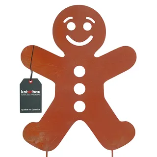 KOTARBAU® Gartendekoration Rostfiguren 55cm Lebkuchenmann Weihnachtsdeko Garten Ecorost Gartenstecker Weihnachten Gartenfiguren & Gartenstatuen Roststecker Gartendeko für Draußen Edelrost