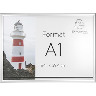 Exacompta 8194358D 1x Exacryl, Wandplakatrahmen mit Rahmen aus Aluminium A1 - Kristall