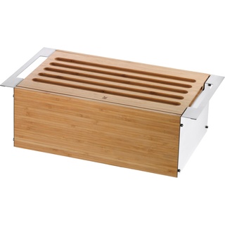 WMF Brotkasten Brotbox mit abnehmbarem Schneidbrett 43x25x15cm Bambus Gourmet, Brotkasten, Braun