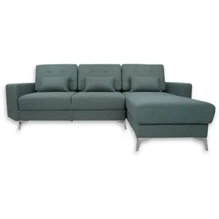 VitaliSpa Ecksofa York Webstoff blau