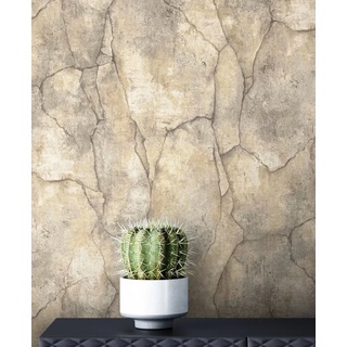 Newroom Vliestapete, Beige Tapete Industrial Stein - Steintapete Steinwand Grau Rustikal Modern Bruchstein Beton für Wohnzimmer Schlafzimmer Küche beige