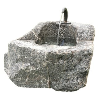 Rottenecker Granit-Trog mit Wasserauslauf, Grau|Hellbraun