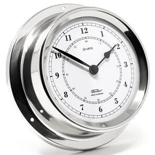 Fischer Schiffsuhr 12,5 cm 1508U-47 Silber/Weiß
