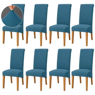 MOPUEA Sesselhusse Stuhlhusse Stuhlbezug Samt Stretch Hülle Esszimmer Schwingstuhl, Für Esszimmer, Abnehmbaren Stuhl Schutz Für Küche, Hotel blau