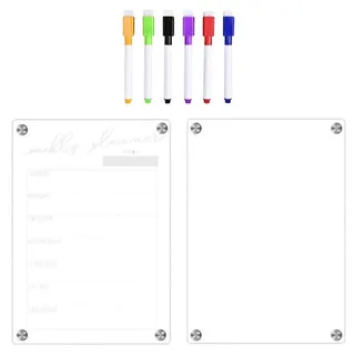 Set Wochenplaner Whiteboard Transparente Schreibtafel Magnetische Acryl-wochenplanertafel-29.7x21x0.2cm