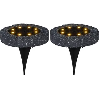 Star Trading Solarleuchte Kunststoff Ø 11 cm 2er Set schwarz