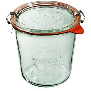 Weck Mold 580 ml 6-teiliges Glas mit Deckel, Dichtung und 2 Verschlüssen | Zur Konservierung, Säften, luftdichten Aufbewahrung von trockenen Zutaten