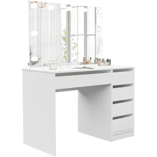 SCHMINKTISCH Bella Weiß 110 cm mit Spiegel und LED Beleuchtung