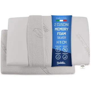 Baldiflex – , Kopfkissen Paar Kissen, Memory Foam, Silver Safe, Höhe 11 cm