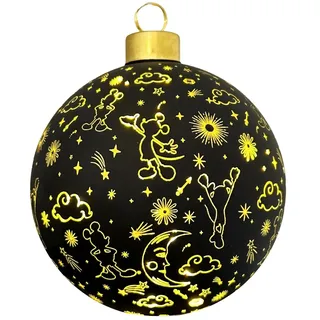 Disney Glas-Kugel mit Beleuchtung Mickey Galaxie Klein Ø 10 cm Schwarz