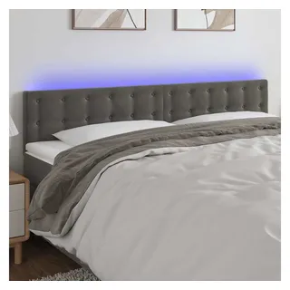 vidaXL LED Kopfteil 180 x 5 x 78/88 cm Grau