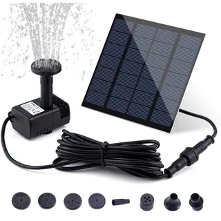 Solarbrunnen Für Vogeltränken Und Gärten Mit Separatem Panel, 5 Düsen, Solarpumpe, 3 M Kabel, Ideal Für Kleine Teiche, Höfe Und Aquarien