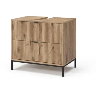 Vicco Waschbeckenunterschrank Eliza Viking Oak 70 x 63 cm mit 2 Schubladen
