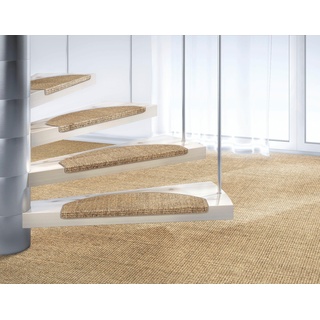 Stufenmatte DEKOWE "Mara S2" Teppiche Gr. B/L: 25 cm x 65 cm, 5 mm, 15 St., beige (champagner, meliert) Stufenmatten 100% Sisal, große Farbauswahl, selbstklebend, auch als Set 15 Stück