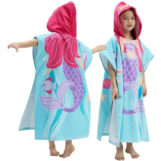 BANGSAUR Kinder Strand Pool Bad Kapuze Poncho Handtuch, 100 Baumwolle Surf Wickeltücher Wickel, Baby Kleinkind Mädchen Jungen 3-12 Jahre