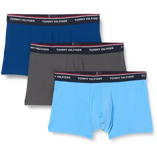 Tommy Hilfiger Herren 3er Pack Boxershorts Trunks Unterwäsche, Mehrfarbig (Blue Spell/Anchor Blue/Dark Ash), XL
