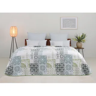 Tagesdecke OTTO HOME "Sofia", grün, B:140cm L:210cm, Mischgewebe, Tagesdecken, Tagesdecke in Patchwork-Design, für Kinder und Erwachsene
