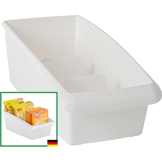Novaliv, Aufbewahrungsbox, Suppentütenbox groß Schubladen Organizer Küche - 25 x 16 cm WEISS Gewürzaufbewahrung Box -