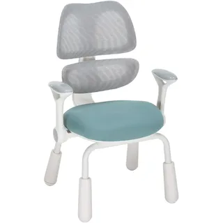 Spacetronik Schreibtischstuhl Kinder ohne Rollen, Sitzhöhe 38-46cm höhenverstellbar, Kinderstuhl mit klappbarer Armlehne, Kinderschreibtischstuhl für Jungen & Mädchen