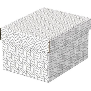 Aufbewahrungsbox Home Klein mit Deckel Wellpappe VE=3 Stück weiß