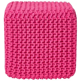 Homescapes Strick-Pouf, Pink, Textil, Uni, Quadratisch, 35x35x35 cm, Wohnzimmer, Hocker, Sitzwürfel