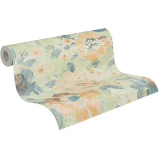 A.S. Création Aquarell Dreams Vliestapete (Bunt-Grün, Floral, 10,05 x 0,53 m)