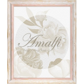 BIRAPA Einzelrahmen Bilderrahmen Amalfi, (1 Stück), 30x40 cm, Rosé Weiß Vintage, Holz rosa|weiß 30 cm x 40 cm