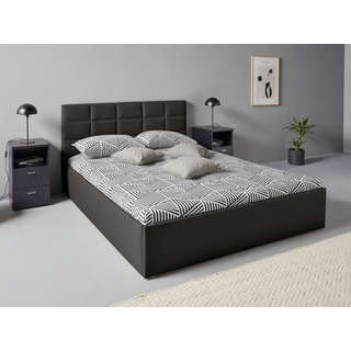 Westfalia Schlafkomfort Polsterbett, inkl. Bettkasten bei Ausführung mit Matratze, in 2 Höhen schwarz 168 cm x 210 cm x 33 cm