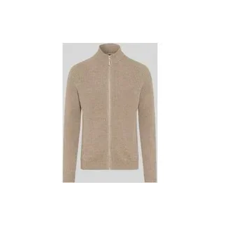 Strickjacke aus Kaschmir-Misch mit Stehkragen, Mittelbraun, L