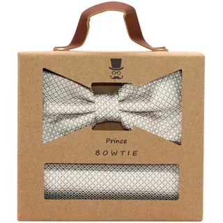 Prince BOWTIE Fliege + Tuch im Micro-Design Beige