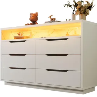 Okwish Sideboard, Weiß, Holzwerkstoff, 120x85x40 cm, Wohnzimmer, Kommoden & Sideboards, Sideboards