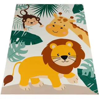 Paco Home Kinderteppich Beige, Blau Grün 100x200 cm,