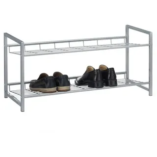 CARO-Möbel Schuhregal SYSTEM, Schuhregal Schuhablage Schuhbank Ständer Aufbewahrung silber lackiert silberfarben